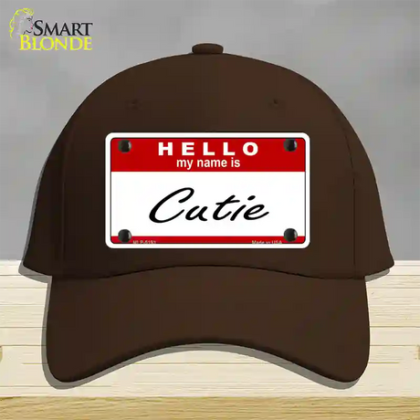 Cutie Novelty License Plate Hat Cotton / Dark Brown