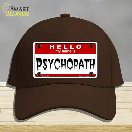 Psychopath Novelty License Plate Hat Cotton / Dark Brown