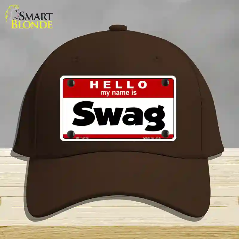 Swag Novelty License Plate Hat Cotton / Dark Brown