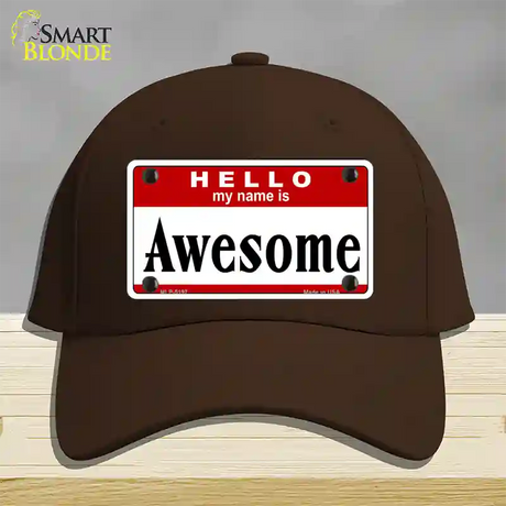 Awesome Novelty License Plate Hat Cotton / Dark Brown