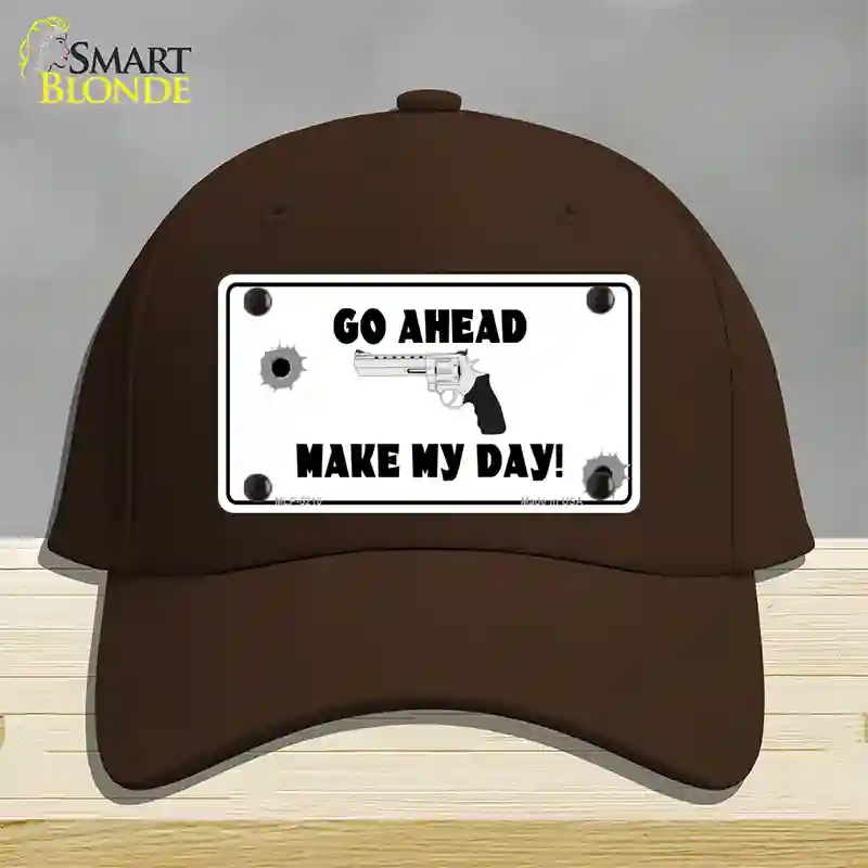 Go Ahead Make My Day Novelty License Plate Hat Cotton / Dark Brown