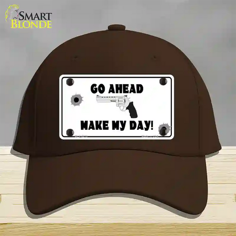 Go Ahead Make My Day Novelty License Plate Hat Cotton / Dark Brown