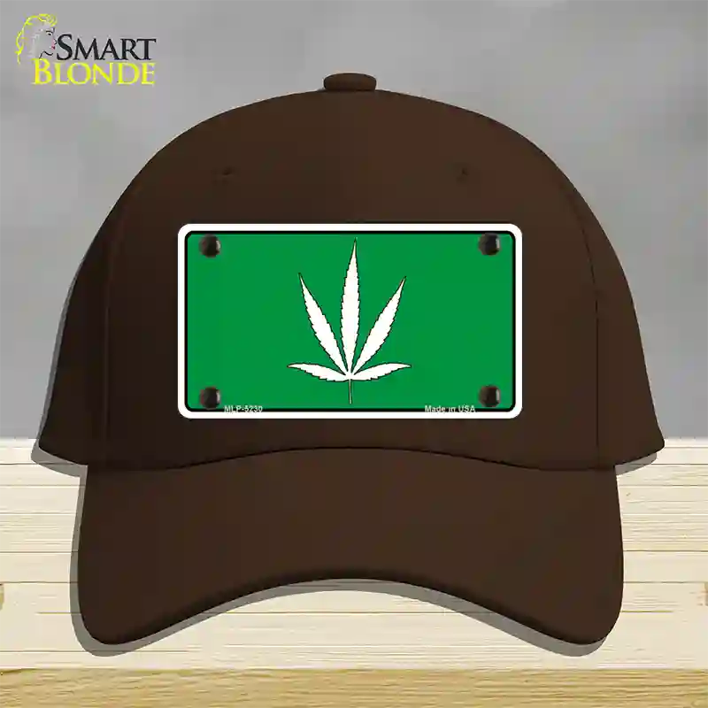 Marijuana Leaf Novelty License Plate Hat Cotton / Dark Brown