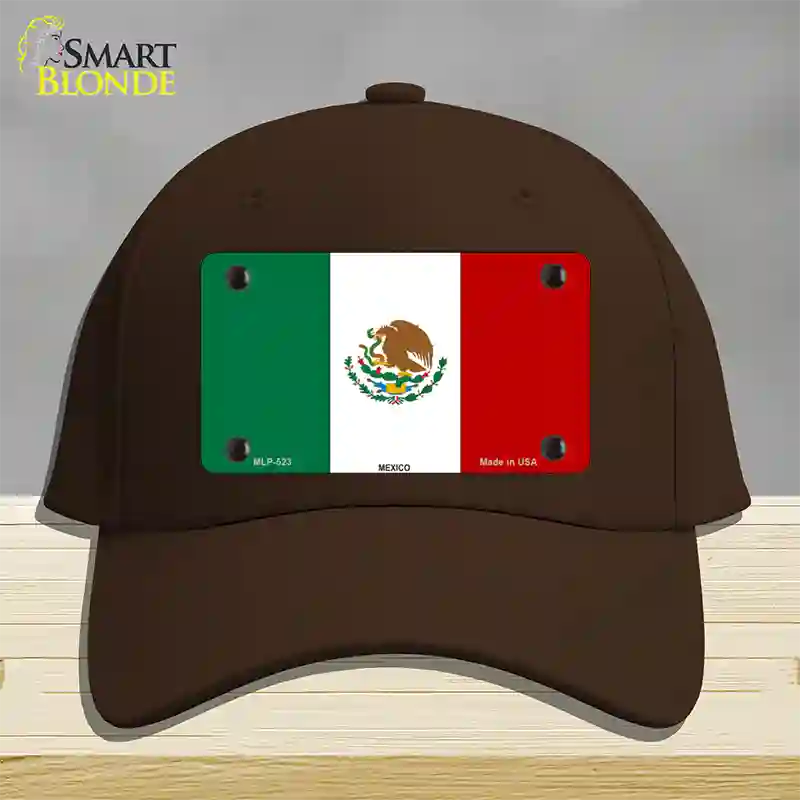 Mexico Country Flag Novelty License Plate Hat Cotton / Dark Brown