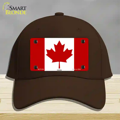 Canadian Flag Novelty License Plate Hat Cotton / Dark Brown