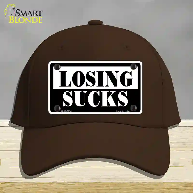 Losing Sucks Novelty License Plate Hat Cotton / Dark Brown