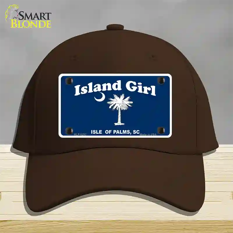 Island Girl Novelty License Plate Hat Cotton / Dark Brown