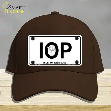 IOP Isle of Palms Novelty License Plate Hat Cotton / Dark Brown