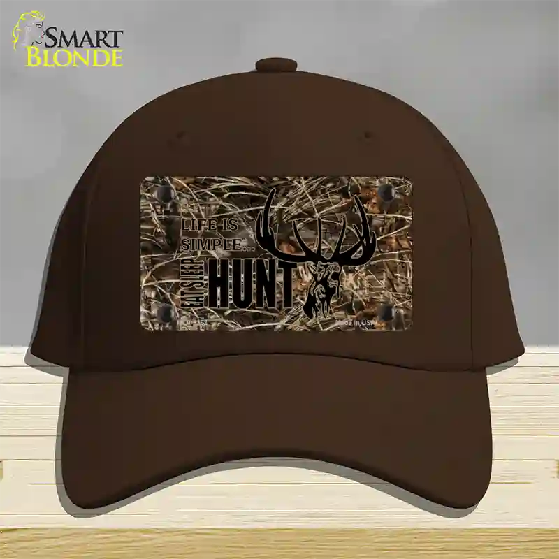 Eat Sleep Hunt Novelty License Plate Hat Cotton / Dark Brown