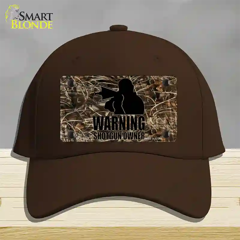 Warning Shotgun Owner Novelty License Plate Hat Cotton / Dark Brown