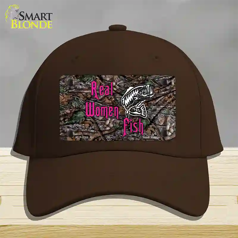 Real Women Fish Novelty License Plate Hat Cotton / Dark Brown