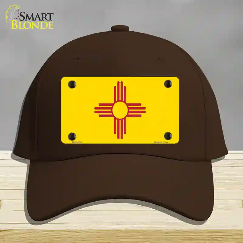 New Mexico State Flag Novelty License Plate Hat Cotton / Dark Brown