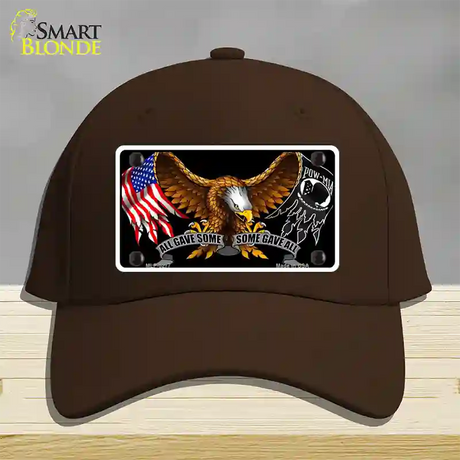 POW MIA All Gave Some Some Gave All Novelty License Plate Hat Cotton / Dark Brown