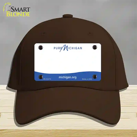 Pure Michigan Blank Novelty License Plate Hat Cotton / Dark Brown