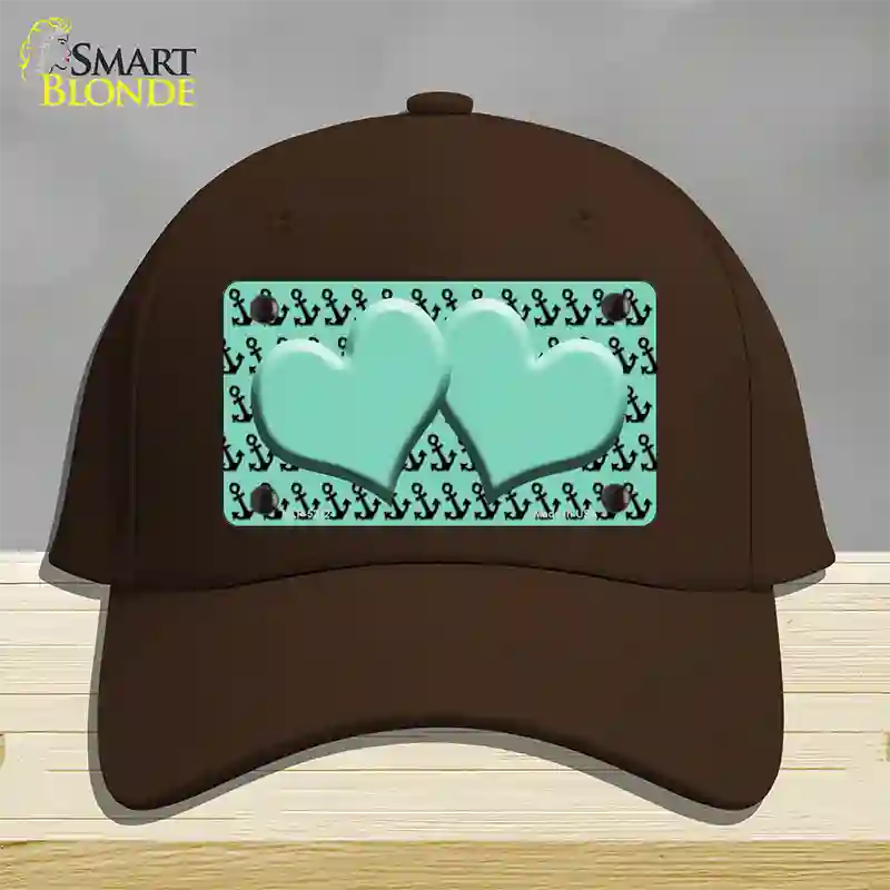 Mint Black Anchor Mint Heart Center Novelty License Plate Hat Cotton / Dark Brown