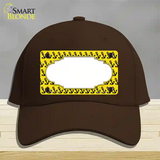 Yellow Black Anchor Scallop Center Novelty License Plate Hat Cotton / Dark Brown