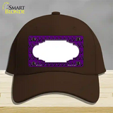 Purple Black Anchor Scallop Center Novelty License Plate Hat Cotton / Dark Brown