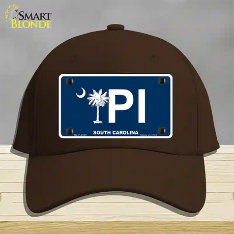 PI South Carolina Novelty License Plate Hat Cotton / Dark Brown