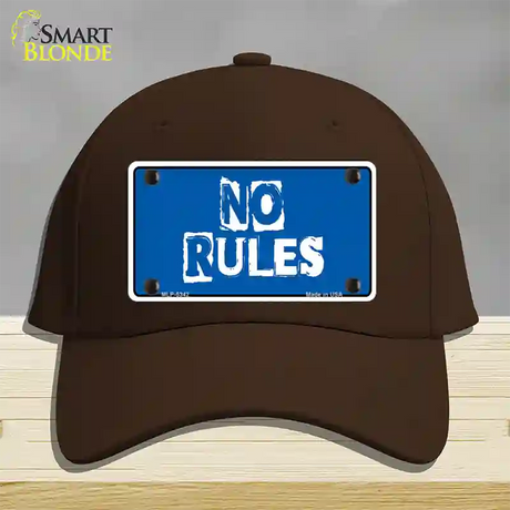 No Rules Novelty License Plate Hat Cotton / Dark Brown