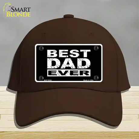 Best Dad Ever Novelty License Plate Hat Cotton / Dark Brown