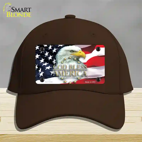 God Bless America Eagle Novelty License Plate Hat Cotton / Dark Brown