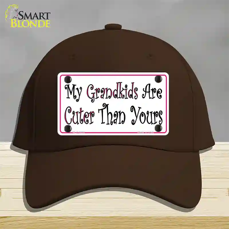 My Grandkids Are Cuter Novelty License Plate Hat Cotton / Dark Brown