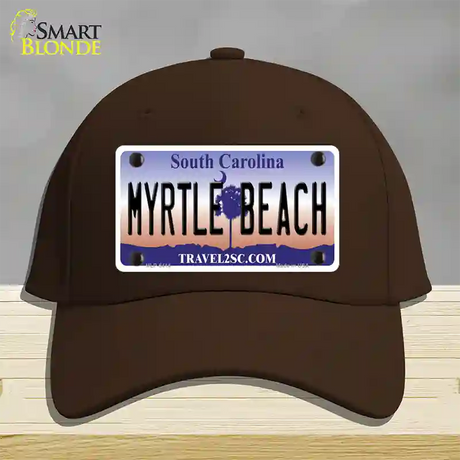 Myrtle Beach South Carolina Novelty License Plate Hat Cotton / Dark Brown