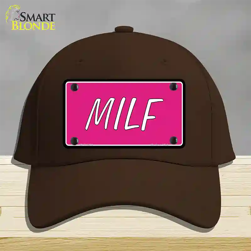 M.I.L.F Pink Novelty License Plate Hat Cotton / Dark Brown