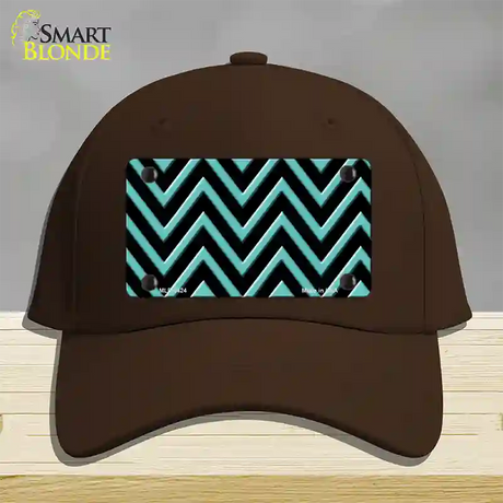 Tiffany Blue Chevron Novelty License Plate Hat Cotton / Dark Brown