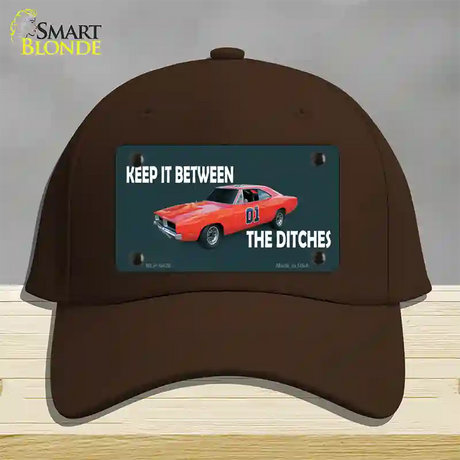 Between The Ditches Novelty License Plate Hat Cotton / Dark Brown