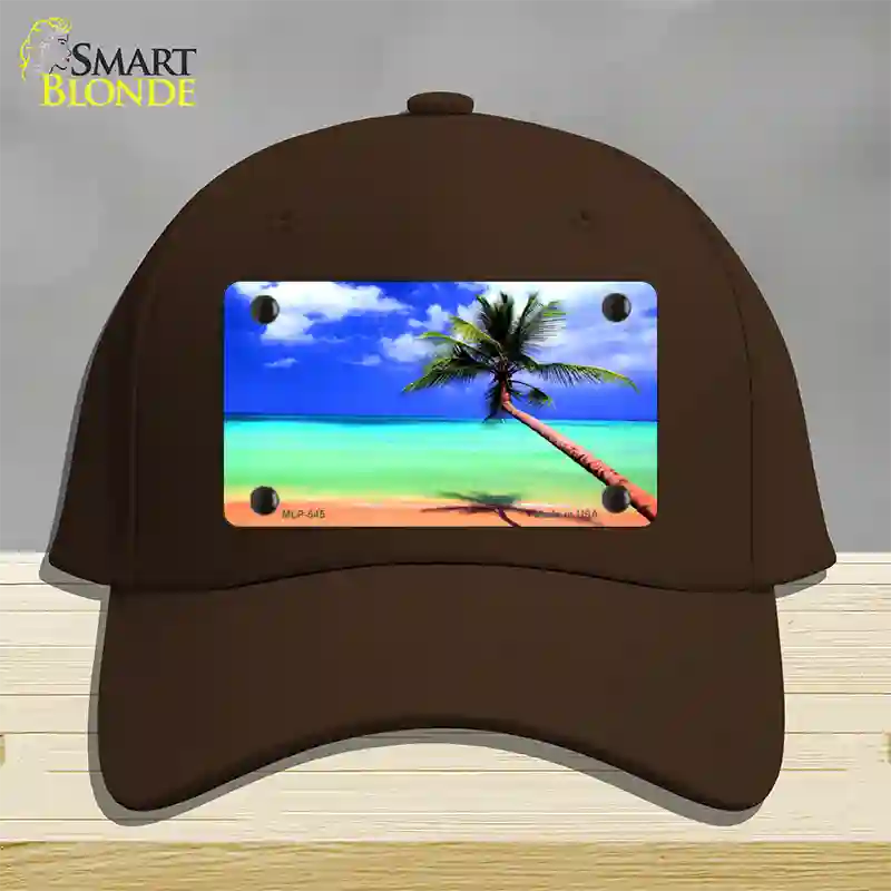 Ocean Sunrise Novelty License Plate Hat Cotton / Dark Brown