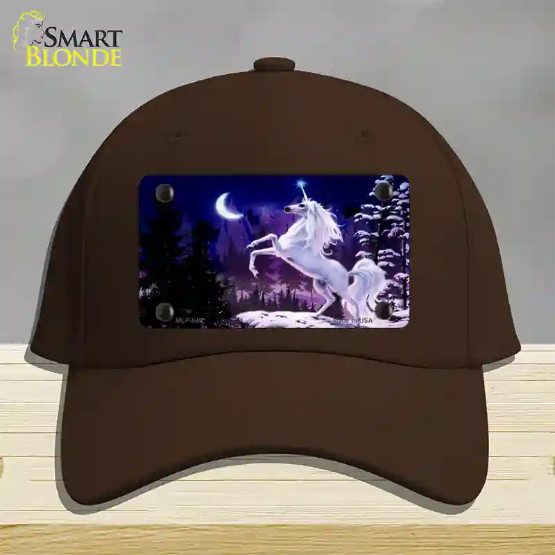 Unicorn Novelty License Plate Hat Cotton / Dark Brown