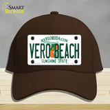 Vero Beach Florida Novelty License Plate Hat Cotton / Dark Brown