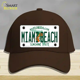 Miami Beach Florida Novelty License Plate Hat Cotton / Dark Brown