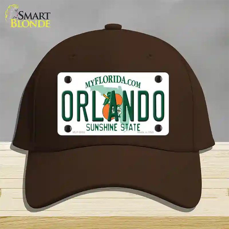 Orlando Florida Novelty License Plate Hat Cotton / Dark Brown