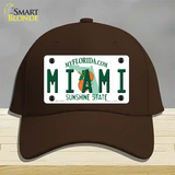 Miami Florida Novelty License Plate Hat Cotton / Dark Brown