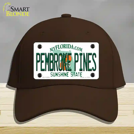 Pembroke Pines Florida Novelty License Plate Hat Cotton / Dark Brown