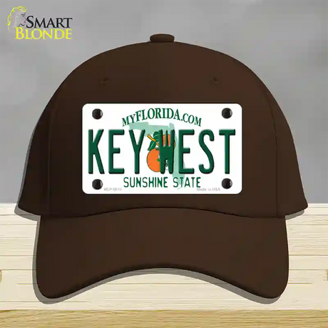 Key West Florida Novelty License Plate Hat Cotton / Dark Brown