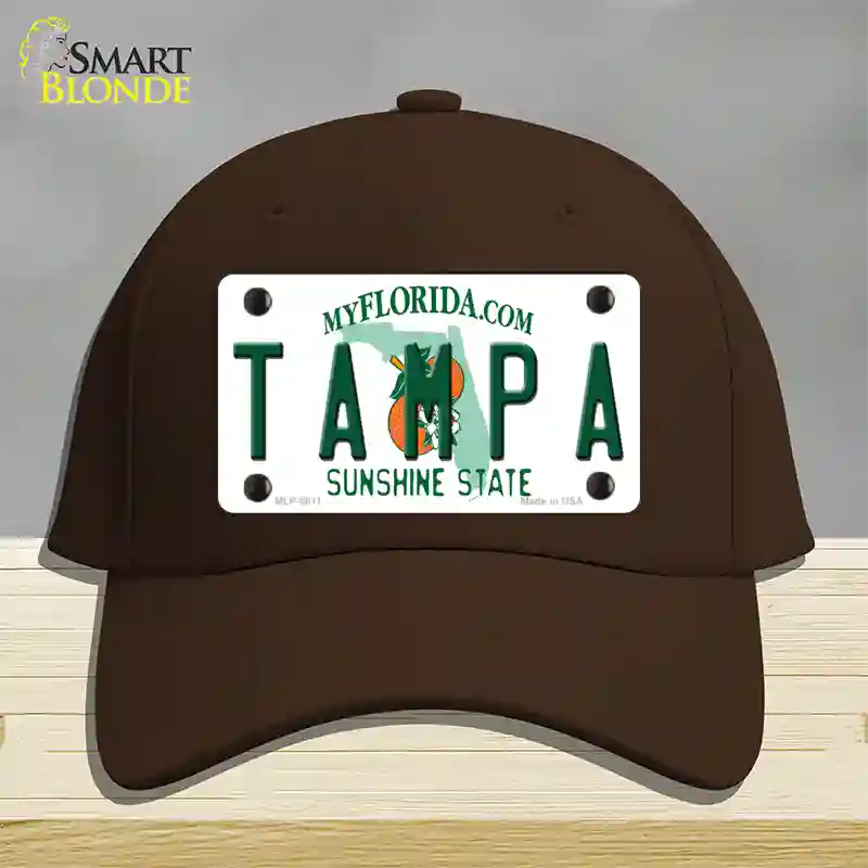 Tampa Florida Novelty License Plate Hat Cotton / Dark Brown