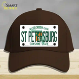 St Petersburg Florida Novelty License Plate Hat Cotton / Dark Brown