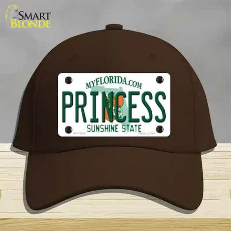 Princess Florida Novelty License Plate Hat Cotton / Dark Brown