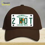 2 Hot Florida Novelty License Plate Hat Cotton / Dark Brown