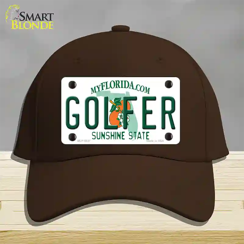 Golfer Florida Novelty License Plate Hat Cotton / Dark Brown