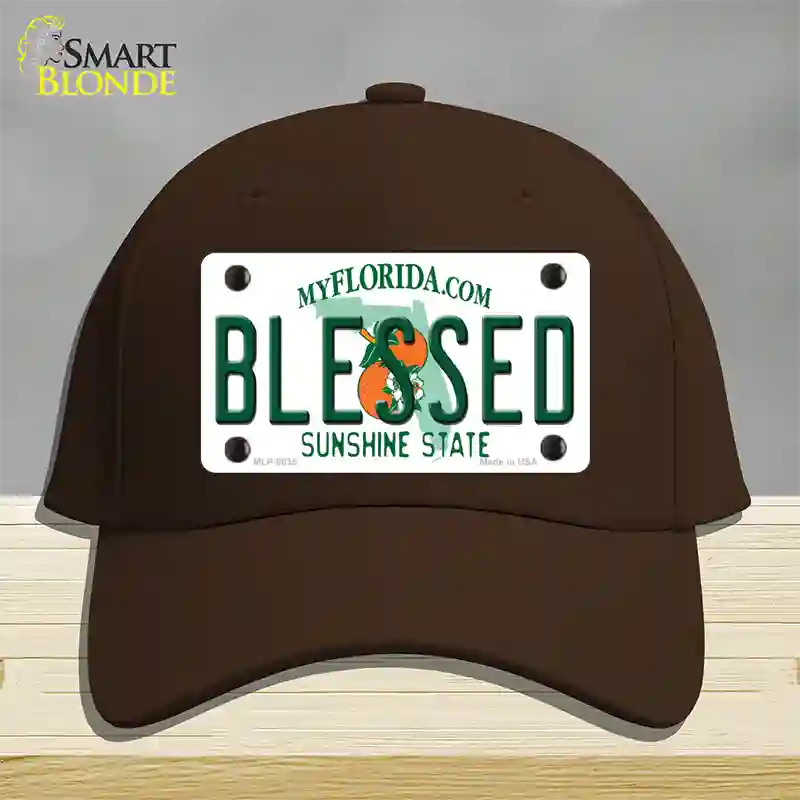 Blessed Florida Novelty License Plate Hat Cotton / Dark Brown