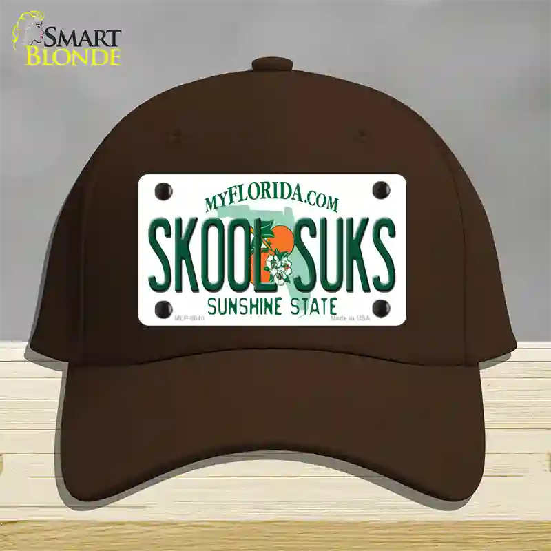 Skool Suks Florida Novelty License Plate Hat Cotton / Dark Brown