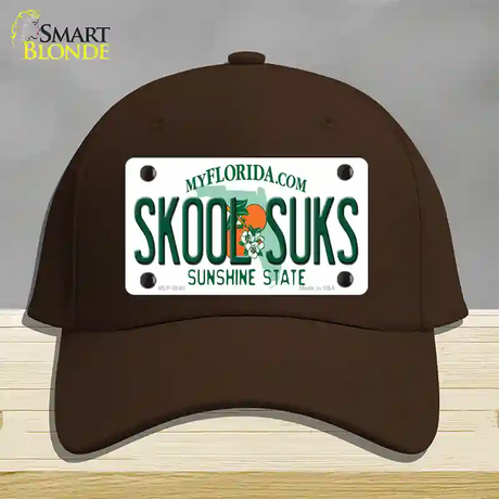 Skool Suks Florida Novelty License Plate Hat Cotton / Dark Brown