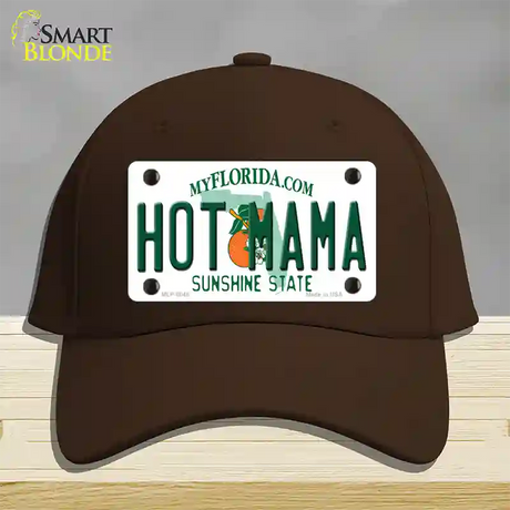 Hot Mama Florida Novelty License Plate Hat Cotton / Dark Brown