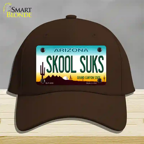 Arizona Skool Suks Novelty License Plate Hat Cotton / Dark Brown