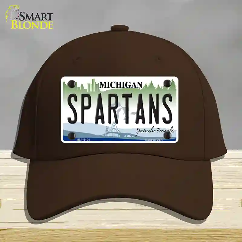 Spartans Michigan Novelty License Plate Hat Cotton / Dark Brown