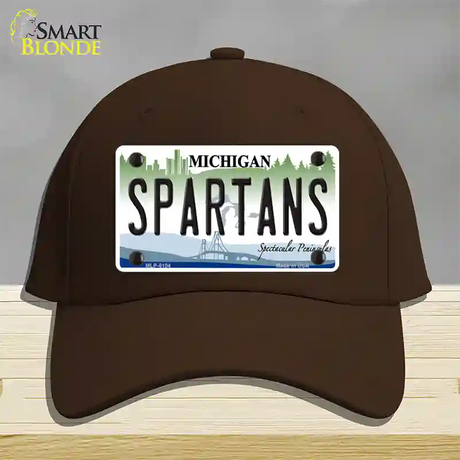 Spartans Michigan Novelty License Plate Hat Cotton / Dark Brown